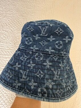 Louis Vuitton Denim Monogram Bucket Hat in Indigo